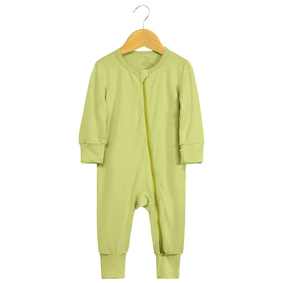 Bjutir Bodysuit For Baby Cotton Rompers Footless Pajamas Zipper Long Sleeve Sleeper Jumpsuit 6-12 Months