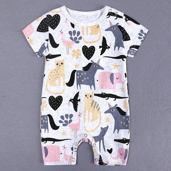 Bjutir Bodysuit For Baby Kids Clothes Boys Print Cartoon Summer Jumpsuit Romper Toddler Outfit Boys Romper Jumpsuit 0-3 Months