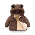 Ad Color Brown Bjutir Boy Girl'S Hooded Padded Jacket Long Sleeve Zip Up Jacket Soft ...