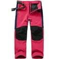 thumbnail image 1 of Bjutir Boy Pants Softshell Ski Trousers Lined Cargo Trousers Thermal Trousers Girls Snow Trousers Winter Outdoor Trousers Hiking Trousers Kids Trousers,Red,12-13 Years, 1 of 3