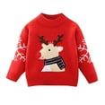 thumbnail image 1 of Bjutir Boy Sweater Xmas Toddler Child Baby Girls Cute Cartoon Pullover Tops Outfits Christmas Clothes Long Sleeve Crew Neck Cute Print Boys Sweaters,Red,2-3 Years, 1 of 6