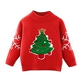 thumbnail image 1 of Bjutir Boy Sweater Xmas Toddler Child Baby Girls Cute Cartoon Pullover Tops Outfits Christmas Clothes Long Sleeve Crew Neck Cute Print Boys Sweaters,Red,18-24 Months, 1 of 6