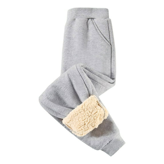 Bjutir Boys Pants Thick Casual Sports Warm Pants For Boys Girls Fall Winter Casual Warm Trousers Grey Size 9-10 Years