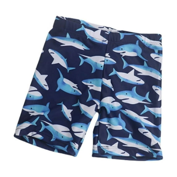 Bjutir Boys Swim Trunks Cartoon Shark Print Swimsuit Breathable Quick-Dry Elastic Waist Swimwear Summer Beach Kids Swim Shorts Navy Size 4-5 Years