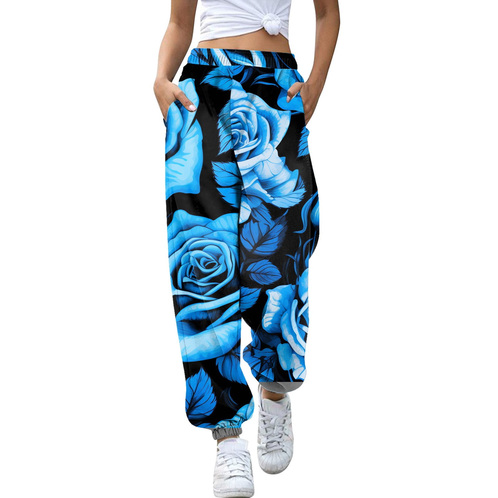 Bjutir Casual Pant For Women Non Positioning Printing Blue Valentines ...