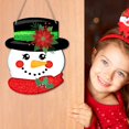 thumbnail image 1 of Bjutir Christmas Cartoon Red Scarf Snowman Wooden Sign Window Door Holiday Home Decoration Wooden Sign Pendant, 1 of 4