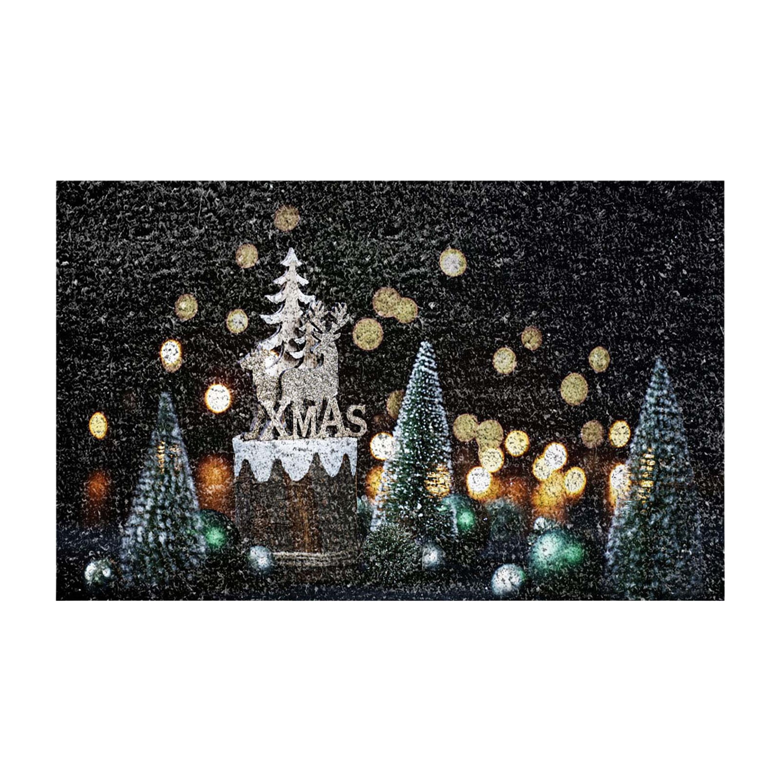 Bjutir Christmas Print Doormat Decoration Christmas Tree Red Truck Door