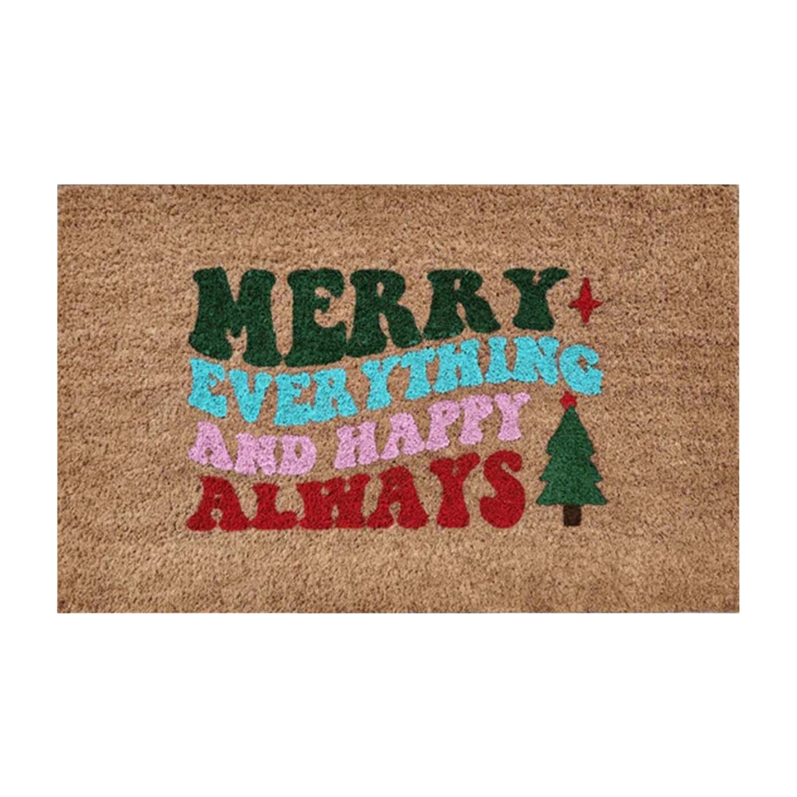 Bjutir Christmas Print Doormat Decoration Christmas Tree Red Truck Door Mat Christmas Tree Red