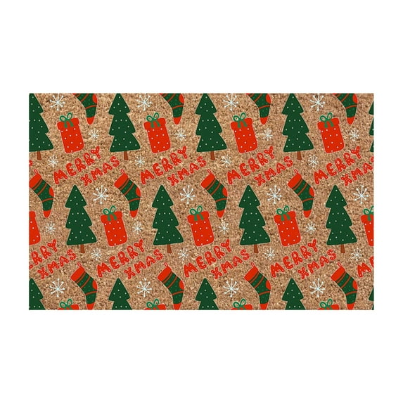 Bjutir Christmas Print Doormat Decoration Christmas Tree Red Truck Door Mat Christmas Tree Red Truck Merry Christmas Door Mat Holiday Rug