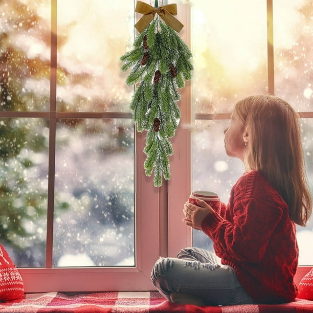 Bjutir Christmas Wreath Needle Upside Down Water Drop Christmas Tree