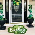 thumbnail image 1 of Bjutir Doormat St. Patrick's Day Leafage Shaped Green Leafage Rug 27''X19'' Non Washable Welcome Door Mat Cute Spring Doormats For Indoor Outdoor Entrance Imitation Cashmeree Home Bathroom, 1 of 6