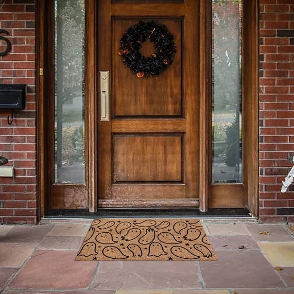 Bjutir Fall Door Mat Decoration Doormat Scary Welcome Door Mats Holiday Party Decorating Supplies Non Slip Rubber Washable Durable Easy To Clean Entry Mat 1Pc