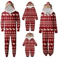 thumbnail image 1 of Bjutir Family Matching Christmas Pajamas Womens Christmas Print Long Sleeve Hooded Jumpsuit Pajamas Warm Soft Winter Loungewear,Red,Size L, 1 of 9