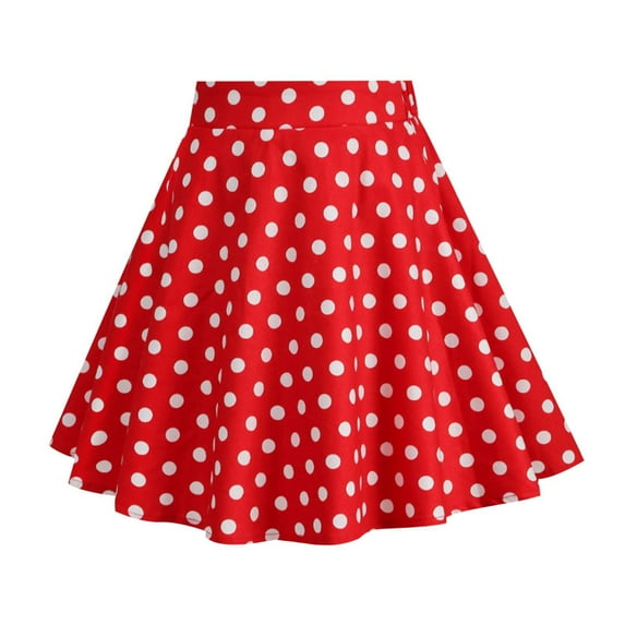 Bjutir Girl Dress Kids Polka Dot Print Vintage Skirt Long Sleeve Crew Neck Cute Print Girls Dresses,Red,11-12 Years