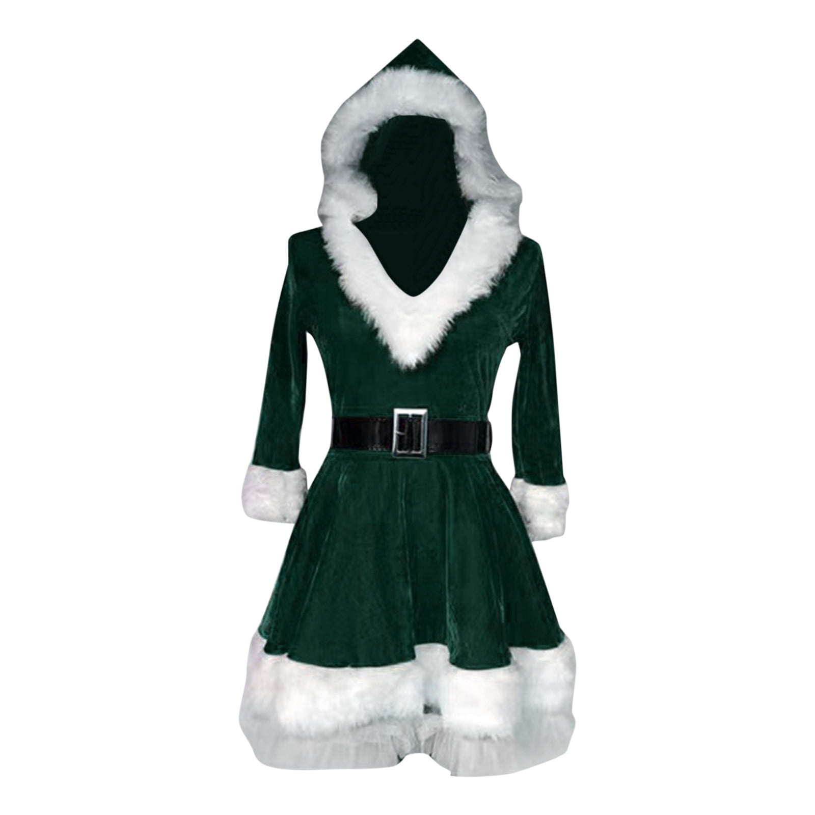 Bjutir Girl Dress Toddler Kids Suit Christmas Long Sleeves Hooded Belt  Princess Outfits Long Sleeve Crew Neck Cute Print Girls Dresses,Green,6-8  Years - Walmart.com