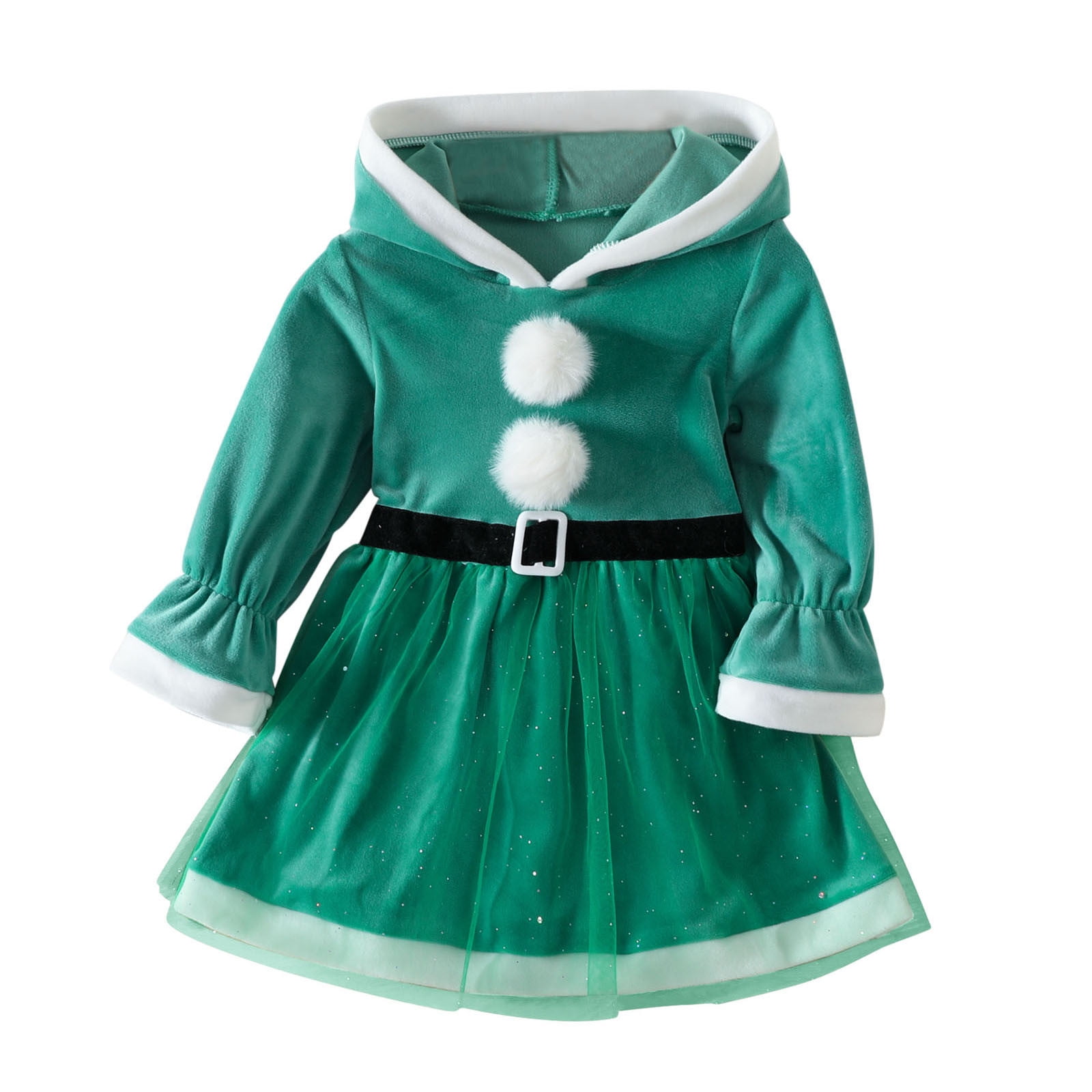 Short Sleeve Toddler White Dress w/ Green Accents (Size 2/3) main image 0