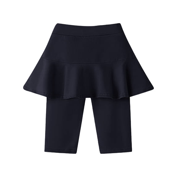Bjutir Girl Pants Girls Knee Length Leggings With Skirt Summer Ruffle Skirt Stretchy Athletic For Kids Trousers,Black,3-4 Years