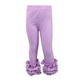 thumbnail image 1 of Bjutir Girl Pants Toddler Baby Girls Leggings Ribbed Lace Trim Footless Ruffle Tight Stocking Bottom Kids Trousers,Light Purple,12-18 Months, 1 of 3