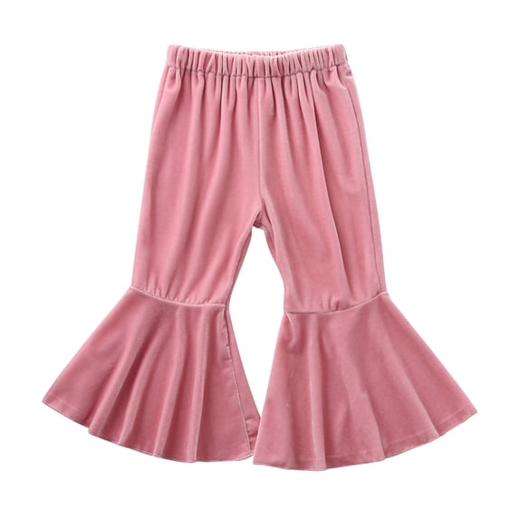 Bjutir Girl Pants Toddler Baby Girls Solid Flare Trousers Casual Clothes Kids Trousers,Pink,6-12 Months