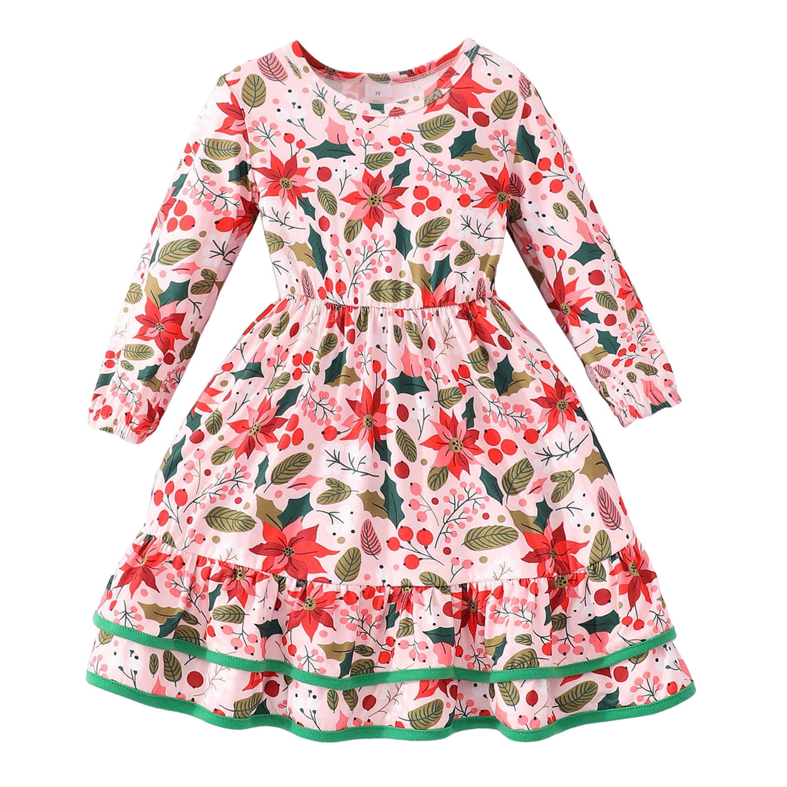 Bjutir Girls Dresses Long Sleeve Christmas Prints Fall Princess Dress