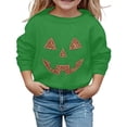 thumbnail image 1 of Bjutir Girls Halloween T Shirts Long Sleeve Pumpkin Print Pullover Tops Relaxed Fit Active Wear Tees Size 2-14 Years, 1 of 5