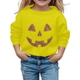 thumbnail image 1 of Bjutir Girls Halloween T Shirts Long Sleeve Pumpkin Print Pullover Tops Relaxed Fit Active Wear Tees Size 2-14 Years, 1 of 5