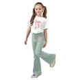 thumbnail image 1 of Bjutir Girls Outfit Set Letter Print Short Sleeve Crew Neck Shirt With Pants Set Summer Comfortable Toddler Kids Girls Outfit Size 7-8 Years Green, 1 of 4