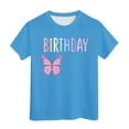 Bjutir Girls Shirts Summer Letter Butterfly Print Short Sleeve Crew ...
