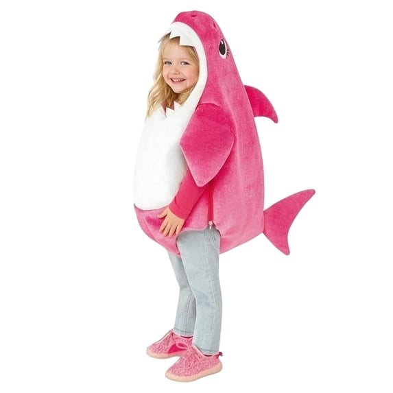Bjutir Shark Romper Girls Boys Long Sleeve Hooded Jumpsuit Warm Outdoor Wear Bodysuit Size 1-6 Years Pink