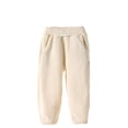 thumbnail image 1 of Bjutir Kids Boys Thicken Pants Fall Winter Outerwear Boysgirls Sweatpants Thick Large Childrens Thermal Pants Beige Size 10-11 Years, 1 of 3