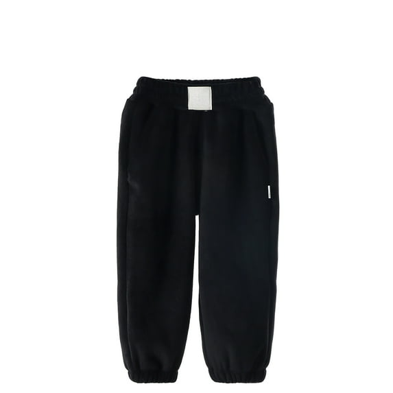 Bjutir Kids Boys Thicken Pants Fall Winter Outerwear Boysgirls Sweatpants Thick Large Childrens Thermal Pants Black Size 3-4 Years