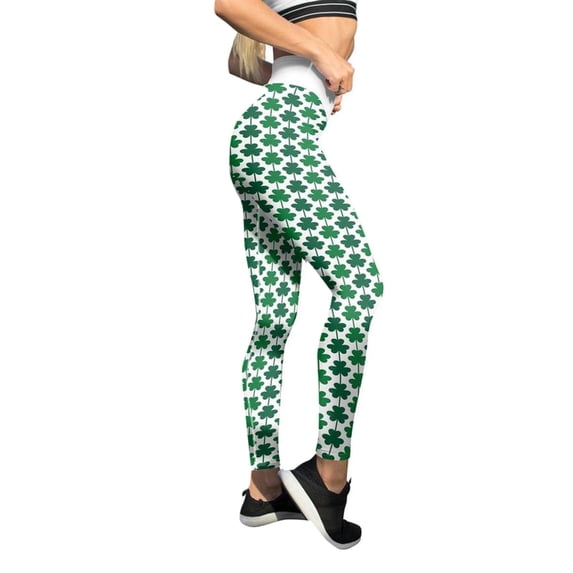 Bjutir Leggings For Women St. Patrick'S Day Tights Women'S Paddy Stripes Good Luck Green Pants Print Leggings Skinny Pants For Yoga Running Pilates Gym