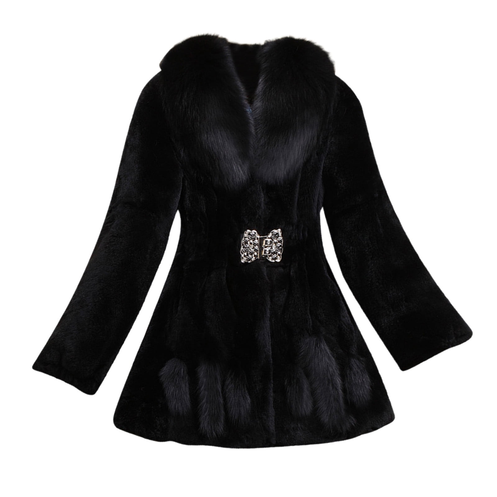 Women's Winter Coat, Long Coat for Women, Black Outwear Jacket