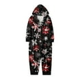 thumbnail image 1 of Bjutir Matching Family Christmas Pajamas Jumpsuits Snowflake Print Hooded Zipper Long Sleeve Warm Fall Winter Holiday Sleepwear Black, 1 of 5