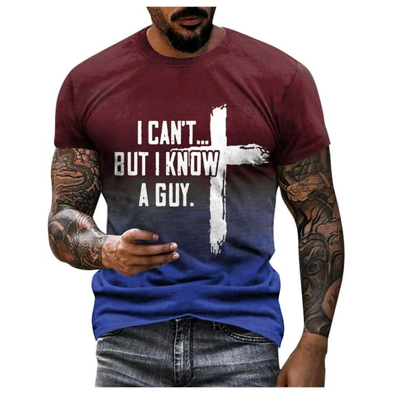 Bjutir Men Casual T-Shirts Fashion Casual Short Sleeve Pullover T Shirt Printed Top 2Xl