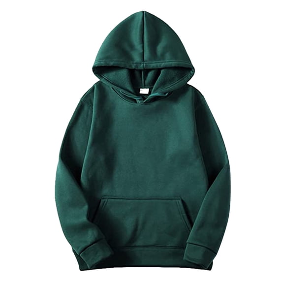 Bjutir Men Hoodie Sweatshirts Solid Color Long Sieeve With Pocket Shirt Fall Winter Leisure Hooded Soft Casual Pullover Top Green Size 2Xl