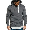 thumbnail image 1 of Bjutir Mens Casual Hoodie Sweatshirts Solid Color Long Sleeve With Drawstring Soft Warm Fall Winter Sweatshirts Tops Grey Size L, 1 of 4
