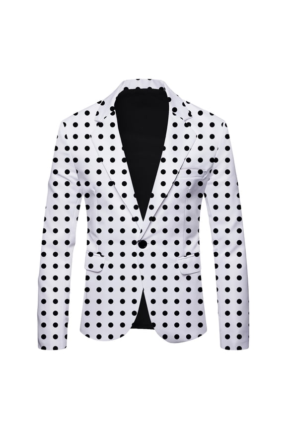 Mens Coat 2023 New Polka Dot Leopard Print Casual British Fashion Slim Fit Suit Men'S Jacket