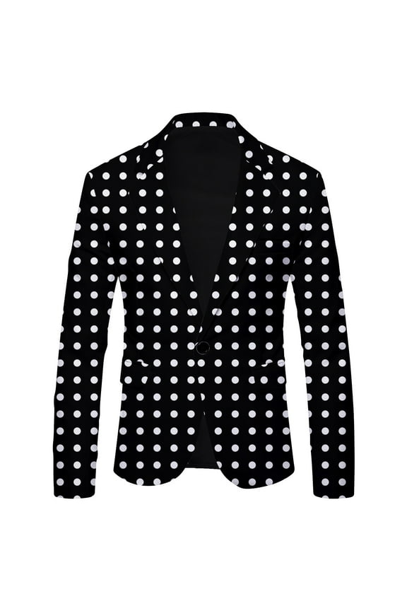 Mens Coat 2023 New Polka Dot Leopard Print Casual British Fashion Slim Fit Suit Men'S Jacket
