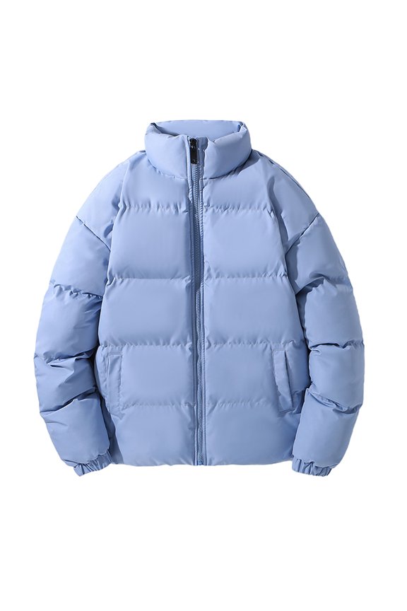 Mens Coat Men'S No Hat Stand Up Winter Coat Warm Down Jacket Cotton Coat