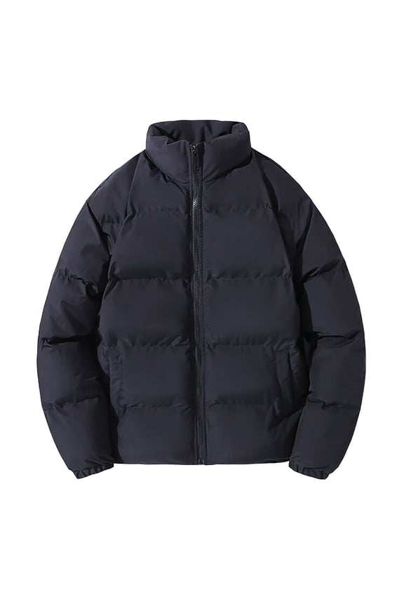 Mens Coat Men'S No Hat Stand Up Winter Coat Warm Down Jacket Cotton Coat