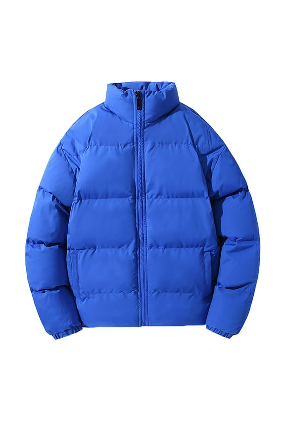 Mens Coat Men'S No Hat Stand Up Winter Coat Warm Down Jacket Cotton Coat