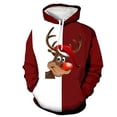 Bjutir Mens Hoodie Sweatshirts Christmas 3D Printing Reindeer Christmas