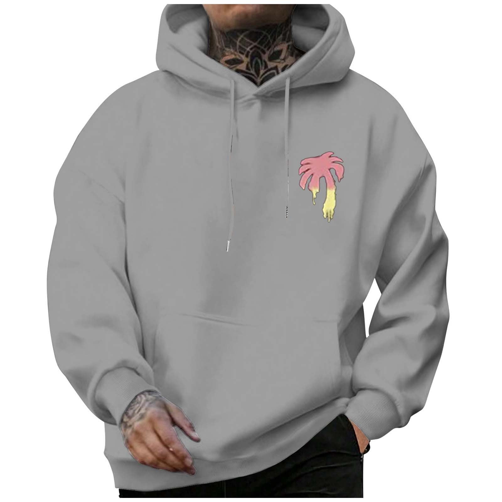 Bjutir Mens Hoodie Sweatshirts Fashion Casual 3D Digital Letter Coconut