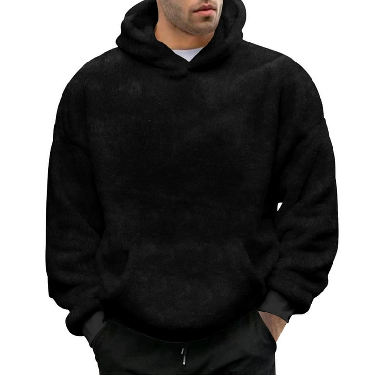 Fuzzy fleece pullover mens best sale