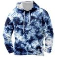 thumbnail image 1 of Bjutir Mens Hoodie Sweatshirts Sports Hooded Tie Dye Printed Long Sleeved Sweatshirt Pullover Tops Dark Blue, 1 of 7