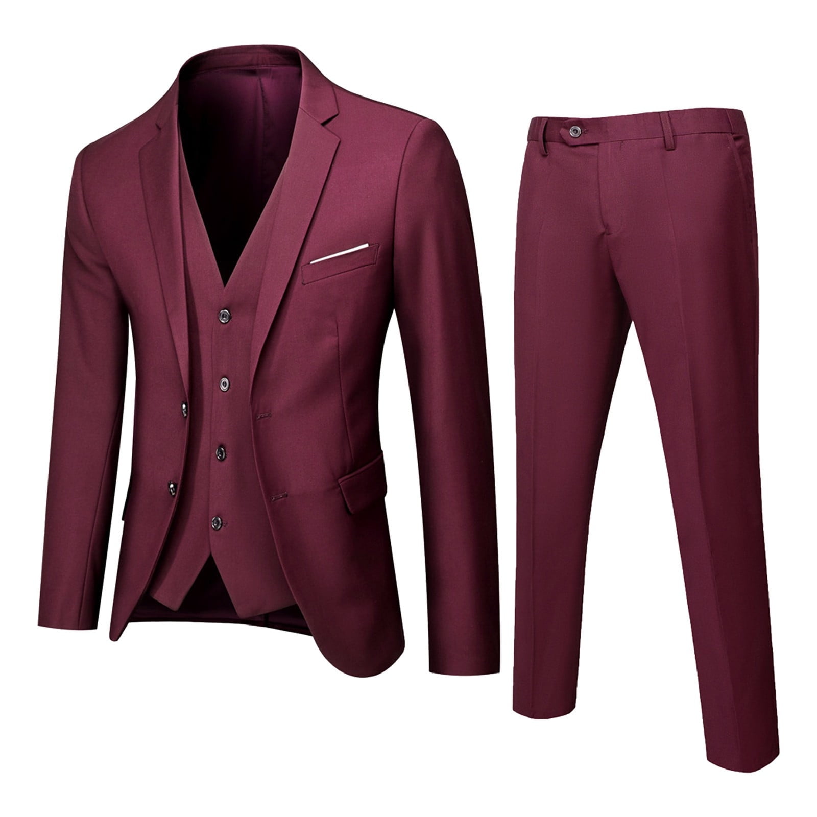 Bjutir Mens Pajamas Mems Suit Slim 3 Piece Suit Wedding Party Jacket ...