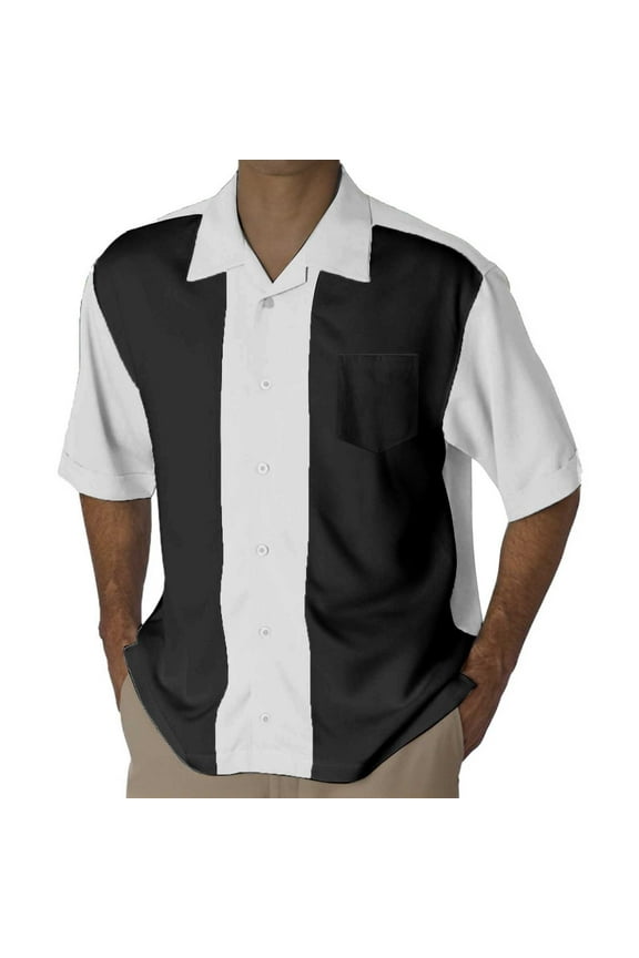 Mens Shirts Summer Thin Striped Vertical Stripes Casual Short Sleeve Shirt Mens Workout Shirts L