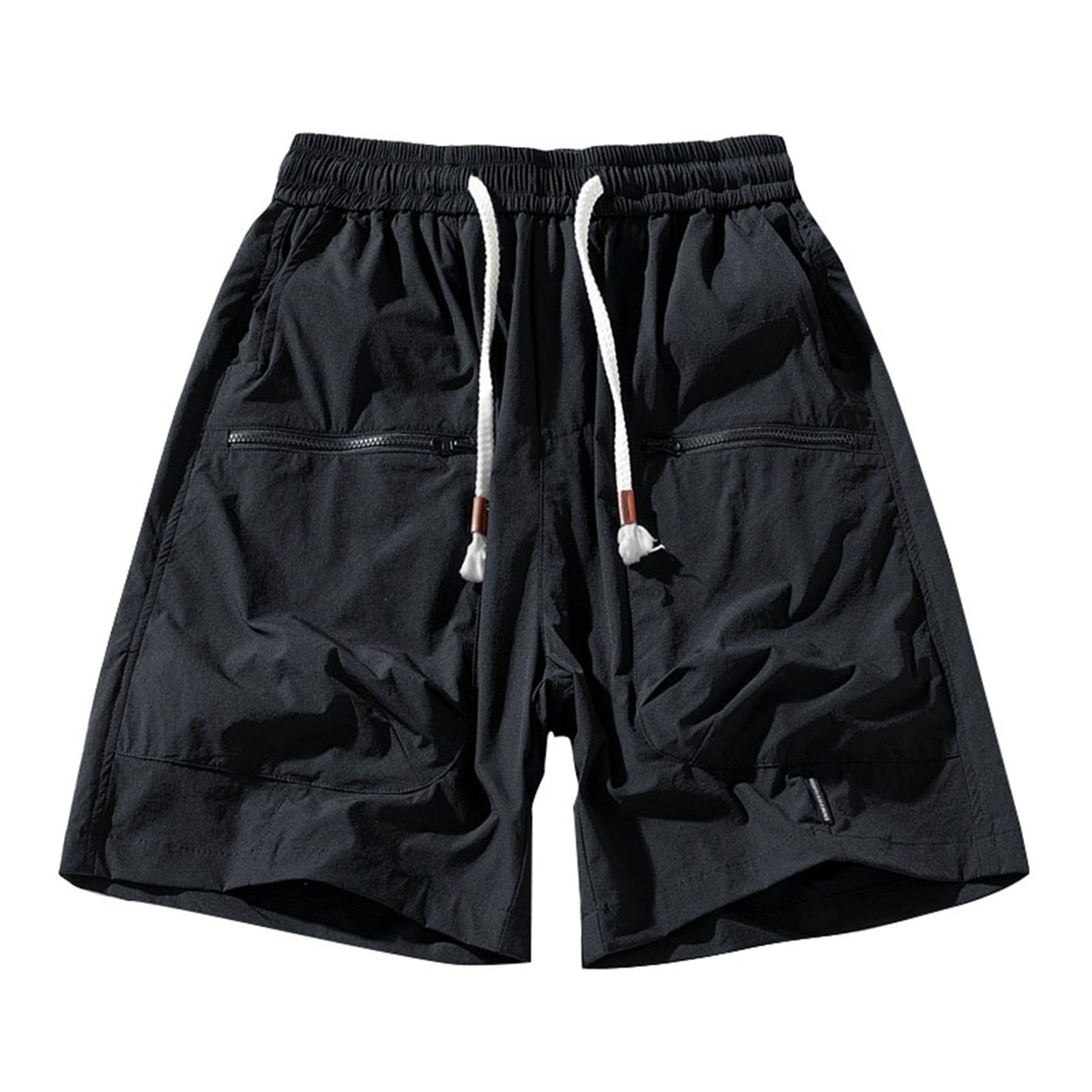 Bjutir Mens Shorts Casual Summer Shorts Solid Color Multi Pocket Cargo