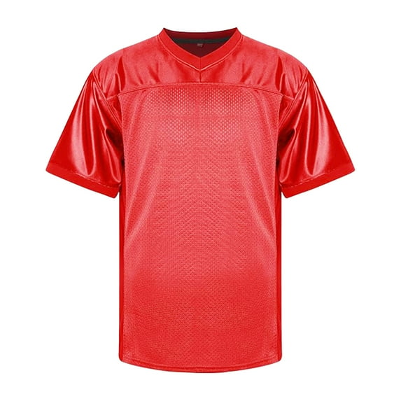 Bjutir Mens T Shirts Fashion Simple Sports T Shirt Hop Party Blank Football Top Red